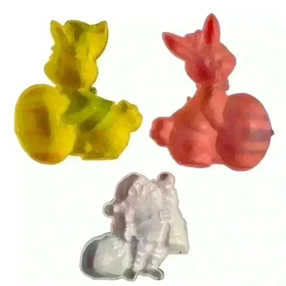 Vintage Cake Toppers Easter Bunny and Christmas Set of 3